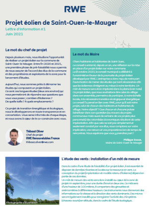 Lettre d'information n°1